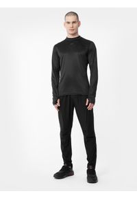 4f - Spodnie do biegania w terenie szybkoschnące męskie. Kolor: czarny. Materiał: dzianina, materiał, włókno, guma. Sport: bieganie #1