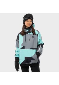 SIROKO - Kobieta Sporty zimowe Damska kurtka snowboardowa W1-W Ushuaia Siroko Turkusowy. Kolor: niebieski, wielokolorowy, szary. Materiał: softshell, materiał. Sezon: zima. Sport: snowboard