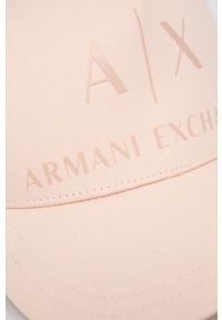 Armani Exchange czapka 944171.2R110 kolor beżowy gładka. Kolor: pomarańczowy. Wzór: gładki #2