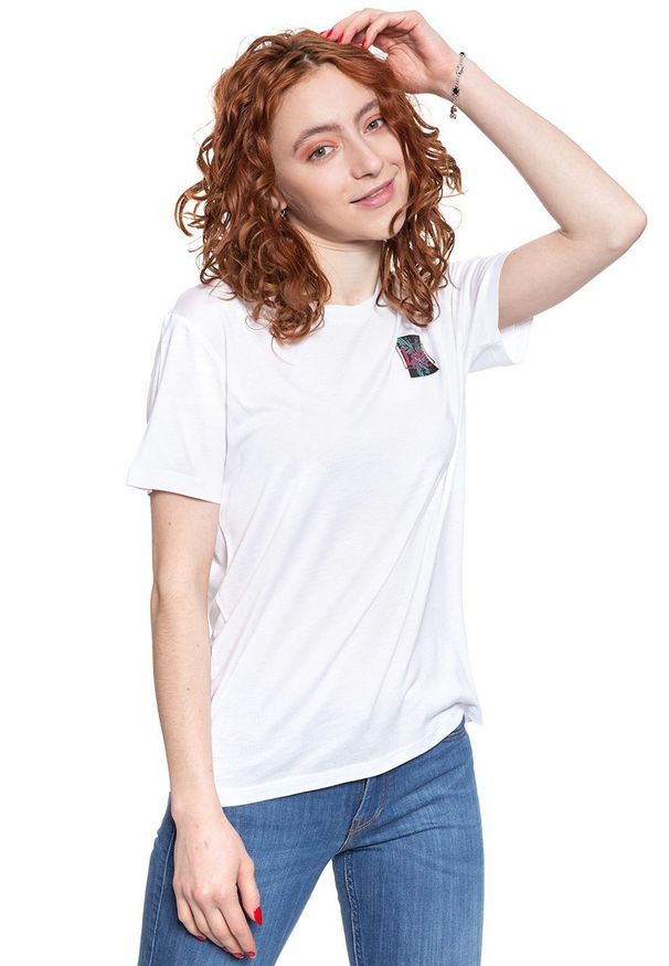 Lee - LEE RELAXED FIT TEE DAMSKI T-SHIRT KOSZULKA LOGO BRIGHT WHITE L40CBWLJ 112108494