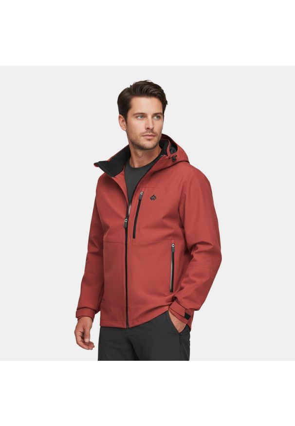 Kurtka męska hardshell membrana wodoodporności Alpinus Gedu. Kolor: pomarańczowy. Materiał: hardshell. Sport: turystyka piesza