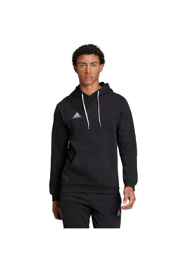 Adidas - Entrada 22 Sweat Hoodie. Kolor: czarny. Materiał: poliester, bawełna. Sport: piłka nożna