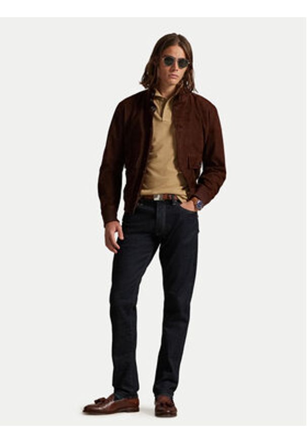 Polo Ralph Lauren Polo 710680784332 Beżowy Custom Slim Fit. Typ kołnierza: polo. Kolor: beżowy. Materiał: bawełna