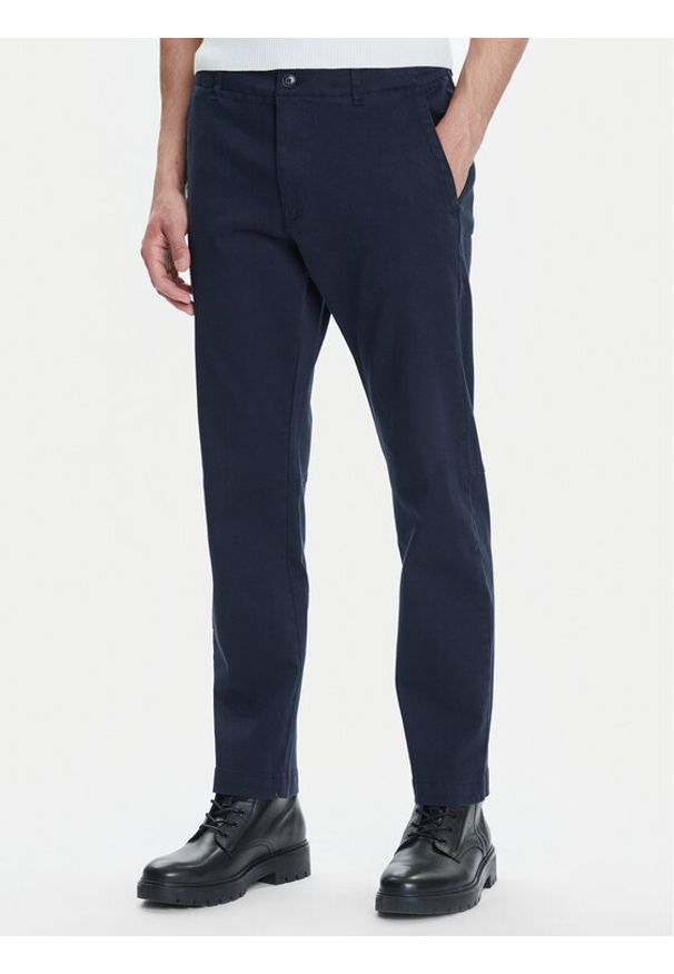 BOSS Chinosy Sanderson-L-2 50542986 Granatowy Regular Fit. Kolor: niebieski. Materiał: bawełna