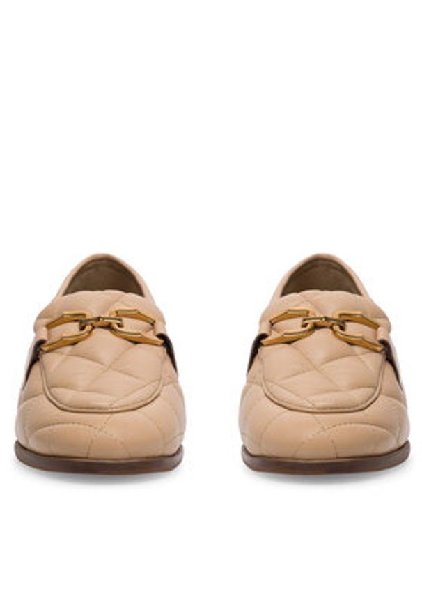 Badura Loafersy VICTORIA-05W1-042 Beżowy. Kolor: beżowy. Materiał: skóra