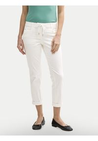 Tom Tailor Spodnie materiałowe 1040963 Biały Tapered Fit. Kolor: biały. Materiał: bawełna