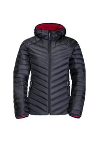 Kurtka uniwersalna damska Jack Wolfskin Passamani Down Hoody. Typ kołnierza: kaptur. Kolor: czarny. Materiał: syntetyk. Sport: turystyka piesza