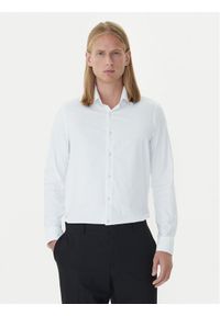 Calvin Klein Koszula LV019EU025 Biały Slim Fit. Kolor: biały. Materiał: syntetyk