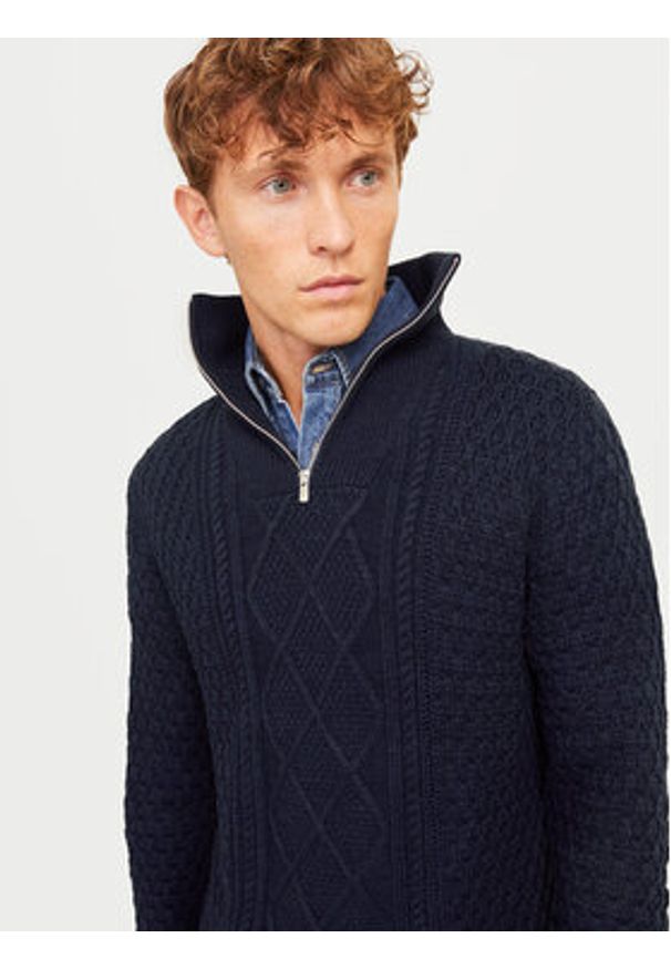 Jack & Jones Sweter Blunorth 12261780 Granatowy Regular Fit. Kolor: niebieski. Materiał: syntetyk, bawełna