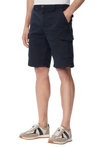 Guess - GUESS Granatowe męskie krótkie spodenki cargo Russel, Rozmiar 31. Okazja: na co dzień. Kolor: niebieski. Długość: krótkie. Sezon: lato. Styl: casual #3