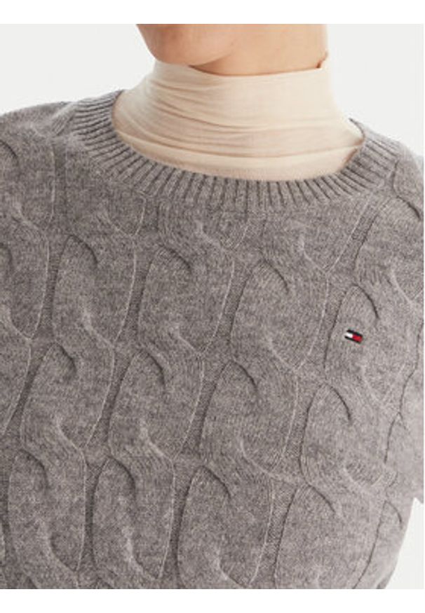TOMMY HILFIGER - Tommy Hilfiger Sweter WW0WW43586 Szary Regular Fit. Kolor: szary. Materiał: wełna