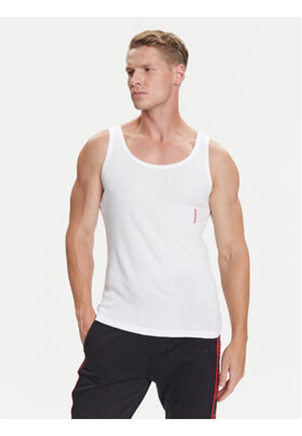 Hugo - HUGO Komplet 3 tank topów 50545681 Biały Slim Fit. Kolor: biały. Materiał: bawełna