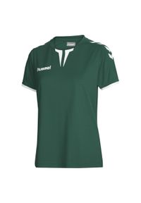 Koszulka sportowa z krótkim rękawem damska Hummel Core Womens SS Jersey. Kolor: zielony. Materiał: jersey. Długość rękawa: krótki rękaw. Długość: krótkie