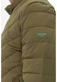 Guess - GUESS Zielona kurtka męska Biker Jacket. Okazja: na co dzień. Kolor: zielony. Materiał: syntetyk, poliamid, elastan. Styl: casual, elegancki #7