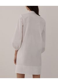 Marella - MARELLA - Biała bawełniana sukienka Stuarda. Kolor: biały. Materiał: bawełna. Wzór: ażurowy. Typ sukienki: proste. Długość: mini #4