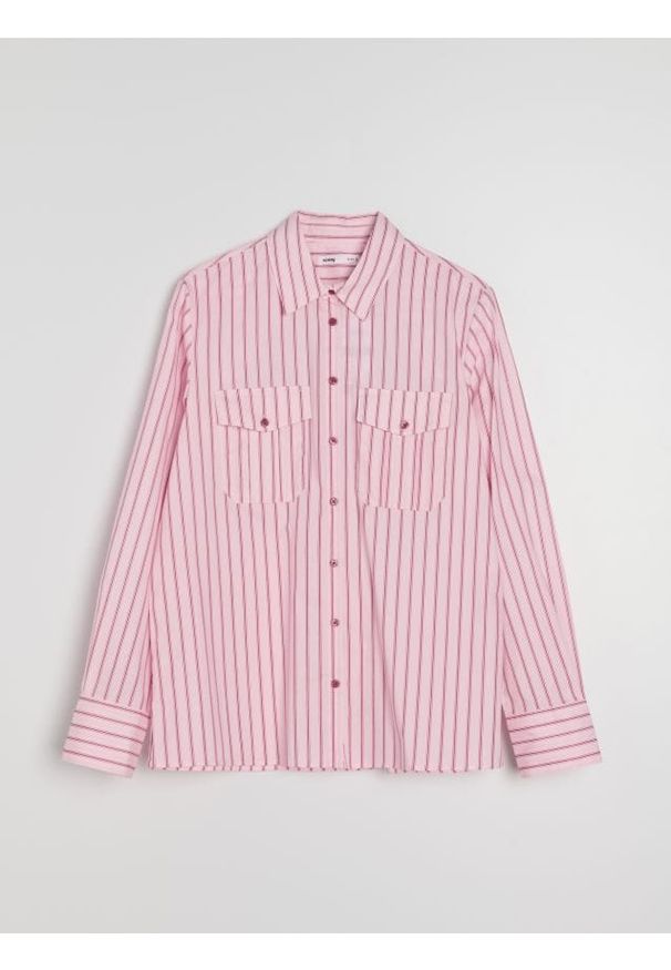 Sinsay - Bawełniana koszula w paski - wielobarwny. Materiał: bawełna. Wzór: paski