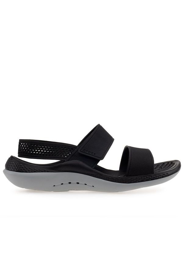 Klapki Crocs Literide 360 Sandal 206711-02G - czarne. Kolor: czarny. Materiał: dzianina, materiał, guma, syntetyk. Wzór: paski. Sezon: lato. Styl: klasyczny