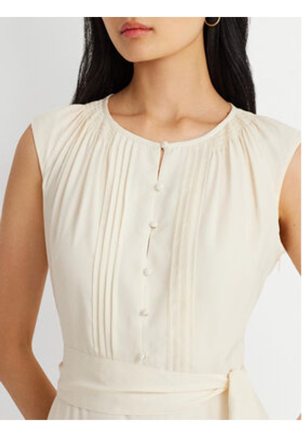 Lauren Ralph Lauren Sukienka codzienna 250926638001 Écru Regular Fit. Okazja: na co dzień. Materiał: syntetyk. Typ sukienki: proste. Styl: casual
