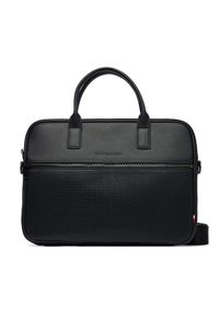TOMMY HILFIGER - Tommy Hilfiger Torba na laptopa Th Woven Computer Bag AM0AM14094 Czarny. Kolor: czarny. Materiał: skóra #1