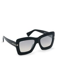 Tom Ford - TOM FORD - Okulary przeciwsłoneczne Hutton. Kolor: czarny. Wzór: gradientowy, geometria #5