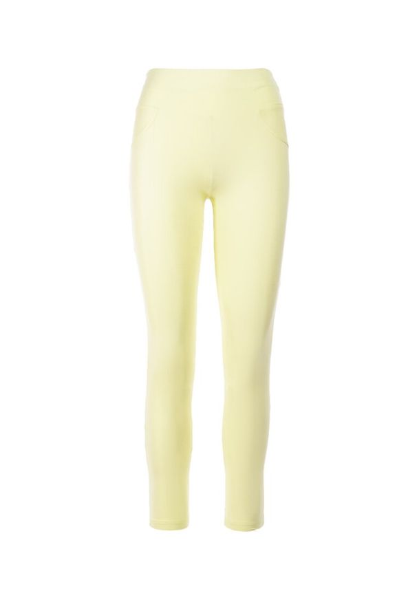 Born2be - Żółte Legginsy Lailure. Okazja: do domu. Kolor: żółty. Materiał: materiał, dzianina. Wzór: jednolity. Styl: sportowy