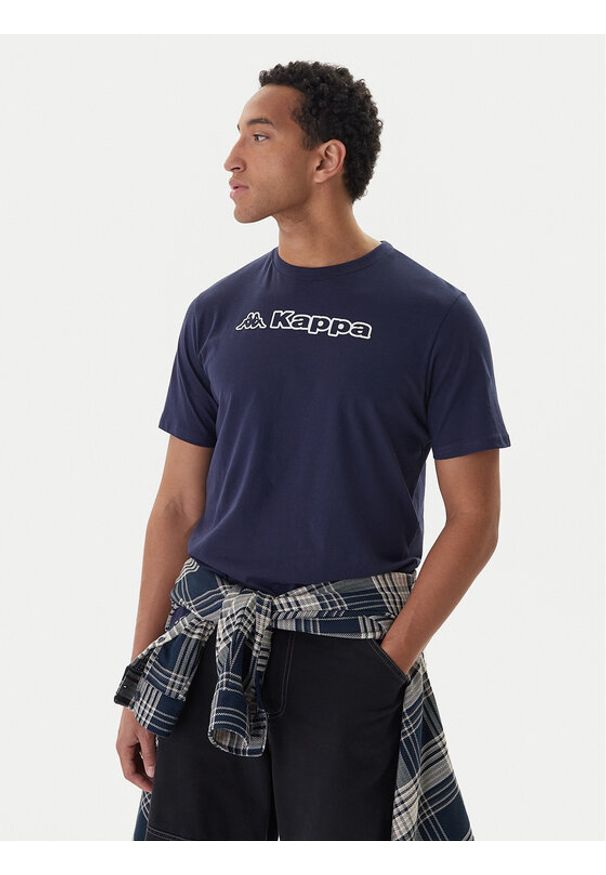 Kappa T-Shirt Feddu 311H7HW Granatowy Regular Fit. Kolor: niebieski. Materiał: bawełna