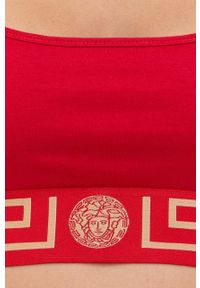 VERSACE - Versace Biustonosz kolor czerwony gładki. Kolor: czerwony. Materiał: dzianina. Rodzaj stanika: odpinane ramiączka. Wzór: gładki #3