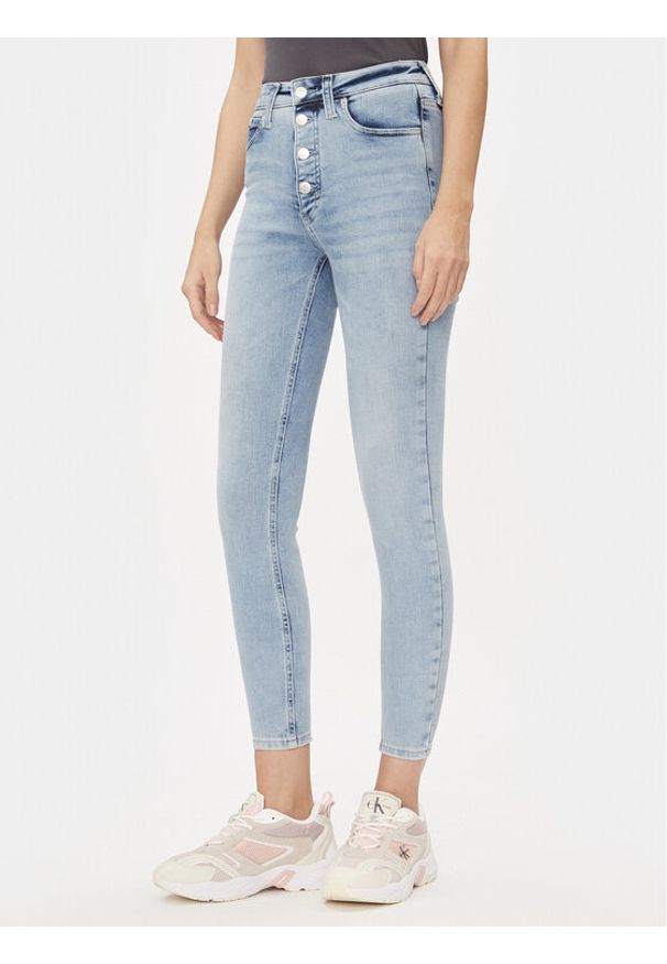 Calvin Klein Jeans Jeansy J20J222145 Niebieski Super Skinny Fit. Kolor: niebieski