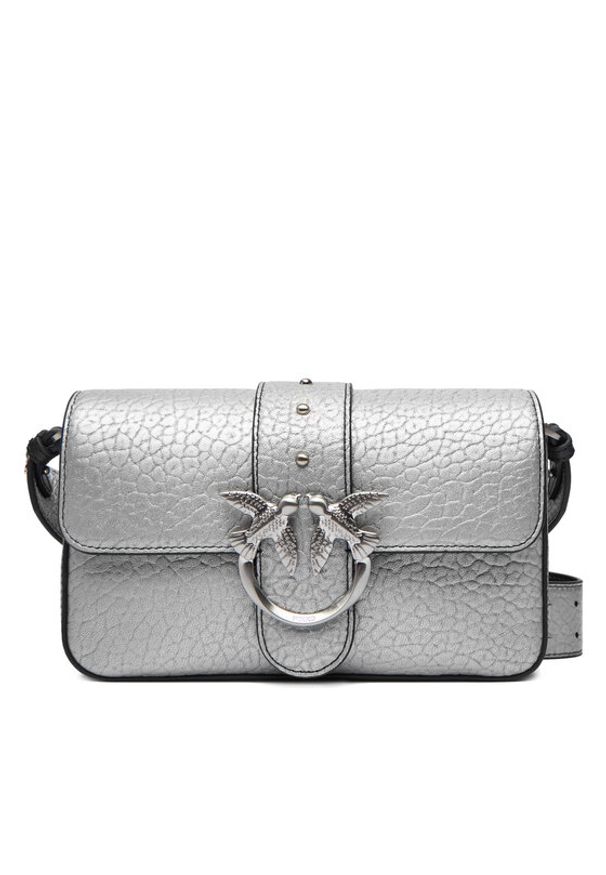 Pinko - PINKO Torebka Love One Mini Slouchy Fl AI 25-26 PLTT 104340 A2JT Srebrny. Kolor: srebrny. Materiał: skórzane