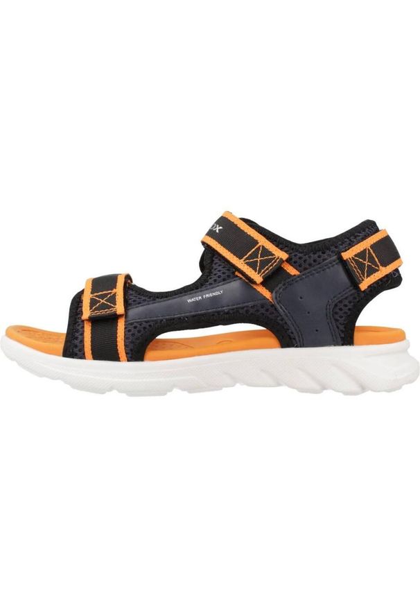 Sandały Geox J Sandal Airadyum B. Kolor: czarny, pomarańczowy, wielokolorowy, żółty. Materiał: tkanina, syntetyk