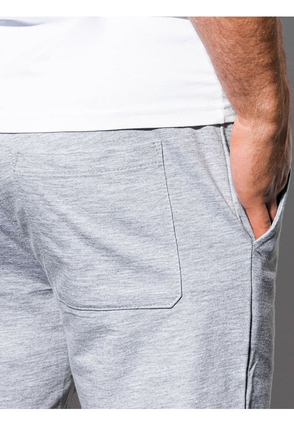 Ombre Clothing - Krótkie spodenki męskie dresowe P29 - szaro-niebieskie - XXL. Kolor: szary. Materiał: dresówka. Długość: krótkie. Styl: klasyczny