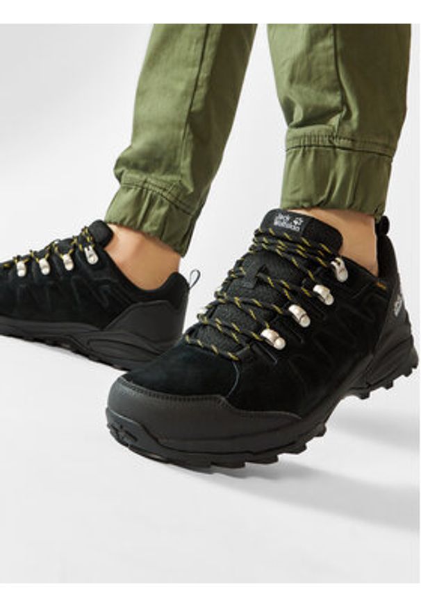 Jack Wolfskin Trekkingi Refugio Texapore Low M 4049851 Czarny. Kolor: czarny. Materiał: skóra, zamsz. Sport: turystyka piesza