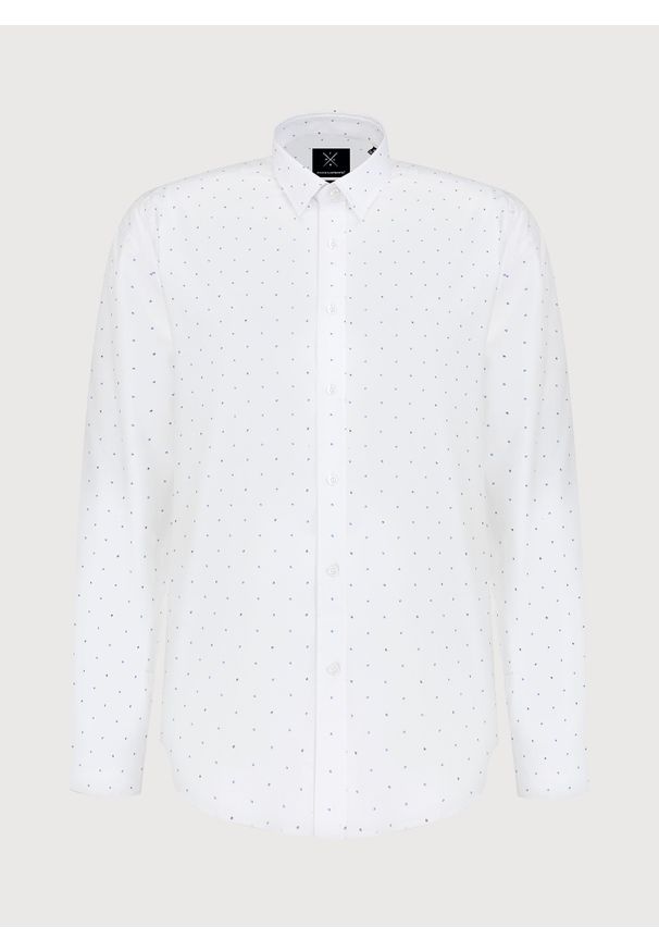 Pako Lorente - PAKO LORENTE – Biała koszula w mikrowzór. Kolor: biały. Materiał: bawełna