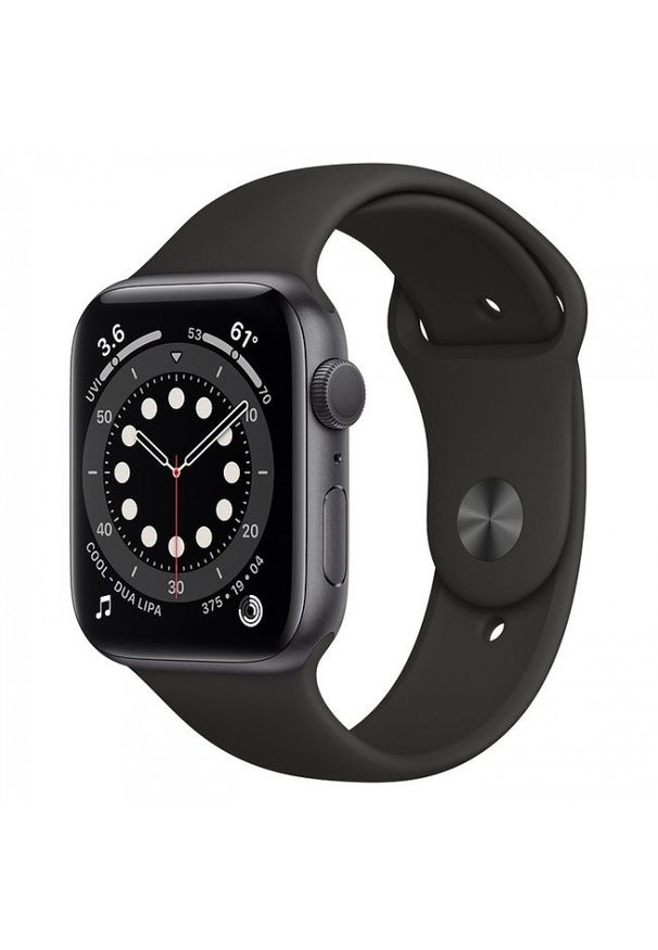 APPLE - Smartwatch Apple Watch 6 GPS+Cellular 44mm aluminium, gwiezdna szarość | czarny pasek sportowy. Rodzaj zegarka: smartwatch. Kolor: czarny. Styl: sportowy