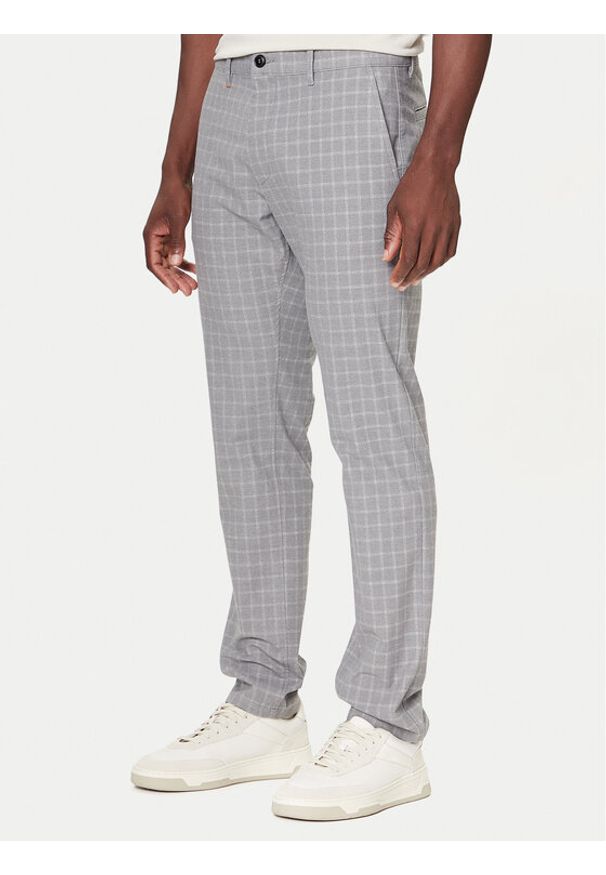 BOSS Chinosy 50547722 Szary Slim Fit. Kolor: szary. Materiał: bawełna