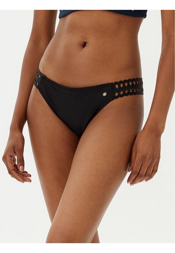 BOSS Dół od bikini Eyelet 50540658 Czarny Regular Fit. Kolor: czarny. Materiał: syntetyk