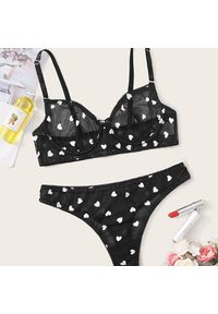 Intica - Zestaw bielizny z koronką i regulowanymi ramiączkami Gayleen. Kolor: czarny. Materiał: koronka. Wzór: koronka