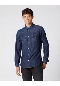Wrangler - MĘSKA KOSZULA JEANSOWA WRANGLER WESTERN DENIM SHIRT DARK INDIGO W5974O71E. Materiał: denim, jeans #1