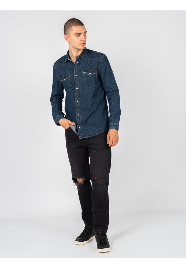 TOMMY HILFIGER - Tommy Jeans Jeansy "Dad Jean" | DM0DM11887 | Dad Jean | Mężczyzna | Czarny. Okazja: na co dzień. Kolor: czarny. Wzór: aplikacja. Styl: casual