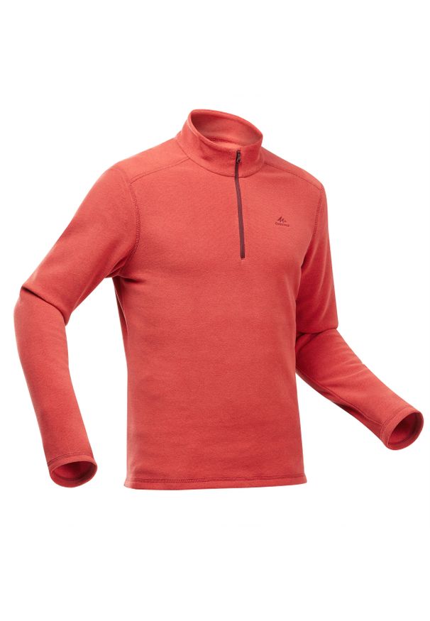 quechua - Polar turystyczny męski Quechua MH100. Typ kołnierza: kołnierzyk stójkowy. Materiał: materiał, poliester. Sport: wspinaczka