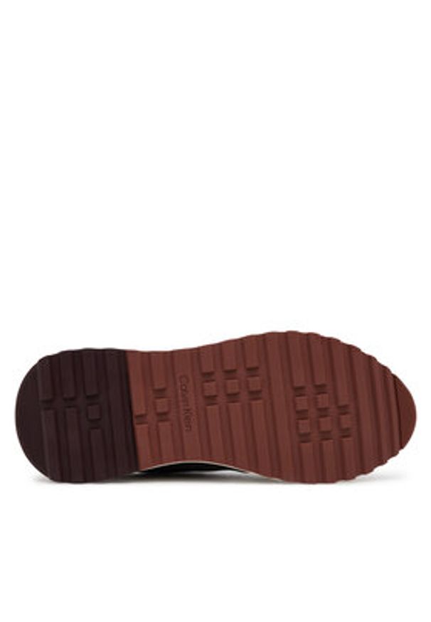 Calvin Klein Sneakersy Low Top Lace Up Repreve Mix HM0HM01714 Brązowy. Kolor: brązowy. Materiał: skóra