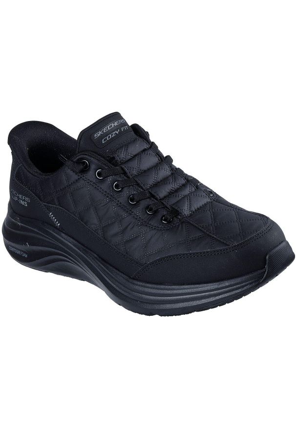 skechers - Buty sportowe męskie Skechers Contour Foam Cozy. Kolor: czarny. Materiał: tkanina, guma, syntetyk, materiał
