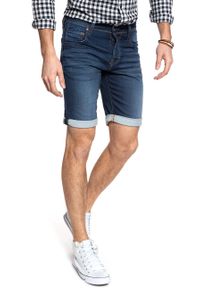 Mustang - SPODENKI MUSTANG Chicago Short Denim Blue. Materiał: denim