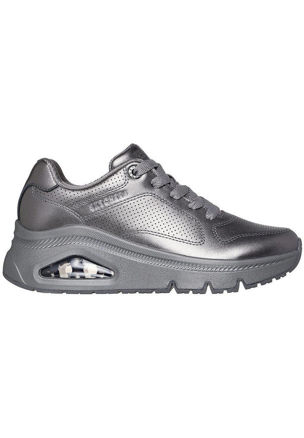 skechers - Adidasy Skechers Uno Icon - Lustrous Air, Kobiety. Kolor: szary. Materiał: syntetyk, materiał. Sport: fitness