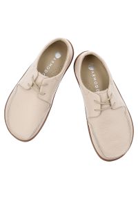Beżowe Półbuty Armodo Skórzane Obuwie Damskie Barefoot. Okazja: na co dzień. Kolor: beżowy. Materiał: skóra. Wzór: grochy. Styl: casual, elegancki #5