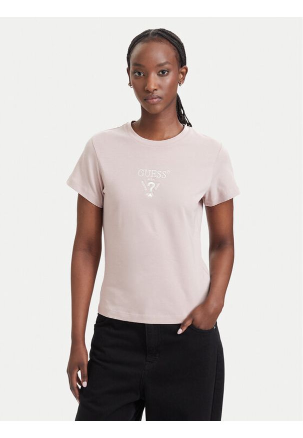Guess T-Shirt V4YI21 KCDH1 Różowy Regular Fit. Kolor: różowy. Materiał: bawełna