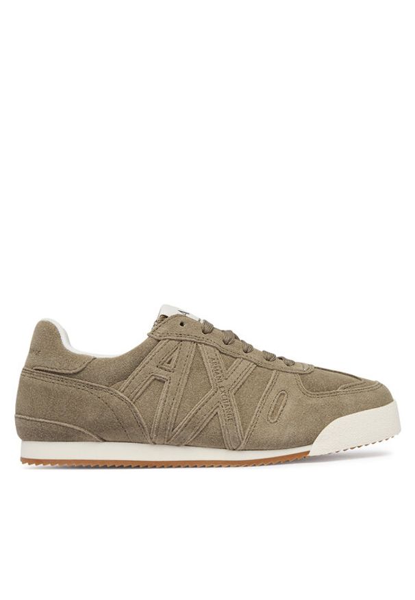 Armani Exchange Sneakersy XW002794 AF19687 Z7016 Khaki. Kolor: brązowy. Materiał: skóra, zamsz