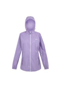 Regatta - Kurtka Wodoodporna Damska Pack It III. Kolor: szary, fioletowy, wielokolorowy. Sport: turystyka piesza #1