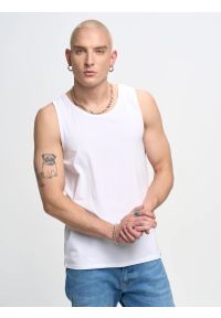 Big-Star - Koszulka męska bez rękawów biała Dero 101. Okazja: na co dzień. Kolor: biały. Długość rękawa: bez rękawów. Wzór: aplikacja. Styl: klasyczny, casual #6