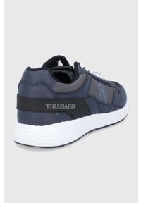 Trussardi Jeans - Trussardi Buty kolor granatowy. Nosek buta: okrągły. Zapięcie: sznurówki. Kolor: niebieski. Materiał: guma